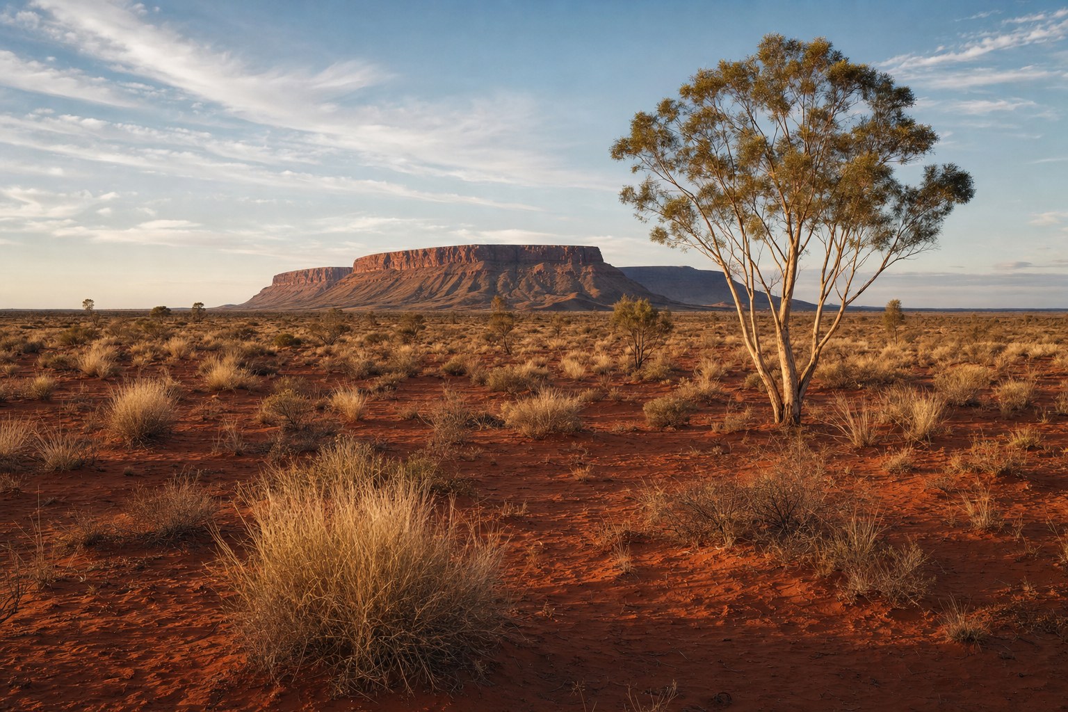 Illustrative red-desert landscape representative of Australia’s dry interior.