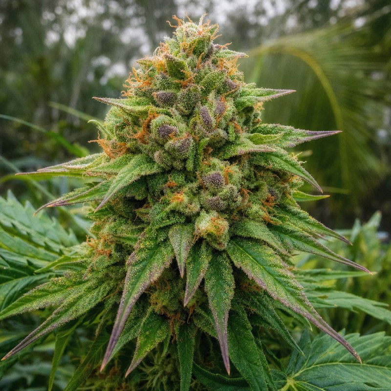Outdoor macro photograph of the Sunset Sherbet flower on a living plant