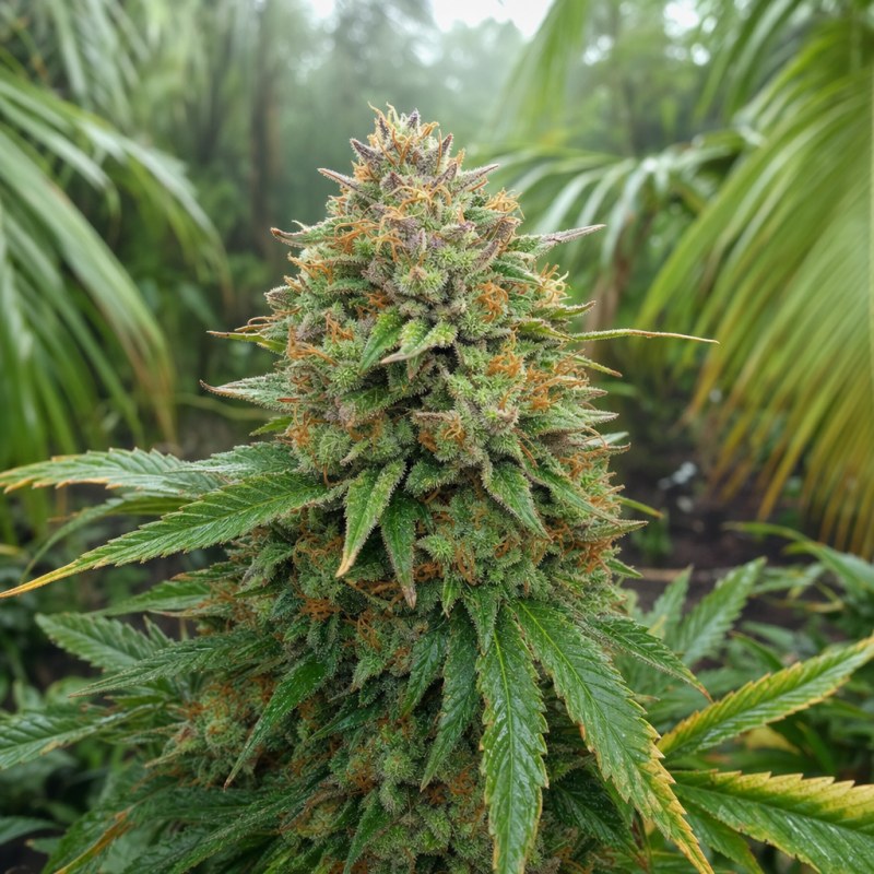 Outdoor macro photograph of the Platinum Cookies flower on a living plant