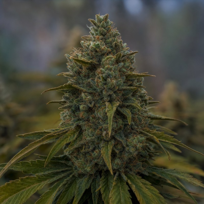 Outdoor macro photograph of the Hindu Kush flower on a living plant
