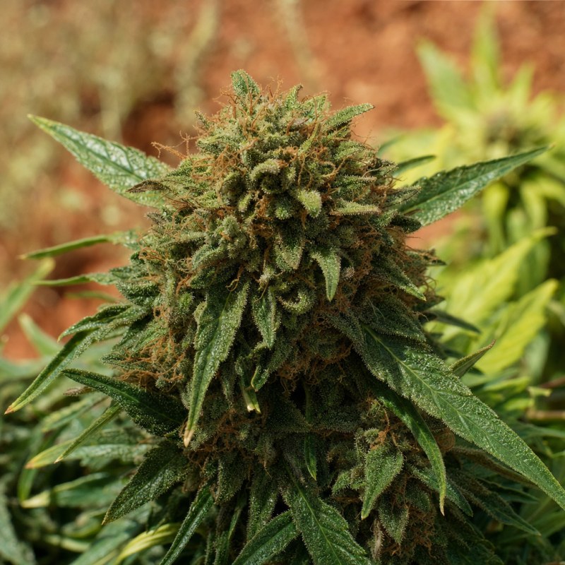 Outdoor macro photograph of the Cheese Quake flower on a living plant