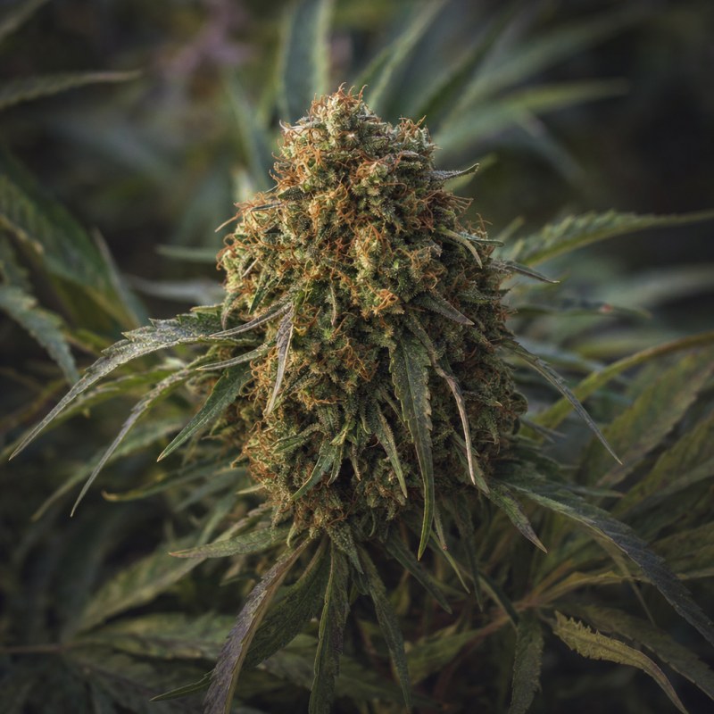 Outdoor macro photograph of the Critical Skunk flower on a living plant