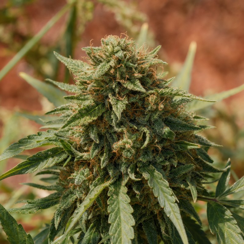 Outdoor macro photograph of the Godzilla Glue flower on a living plant