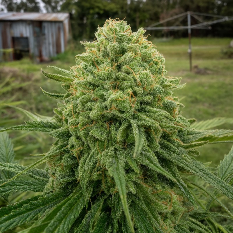 Outdoor macro photograph of the Hawaiian flower on a living plant