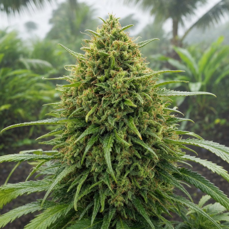Outdoor macro photograph of the Jack Flash flower on a living plant