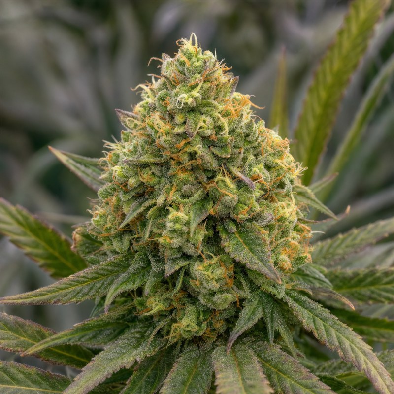 Outdoor macro photograph of the Lemon Haze flower on a living plant