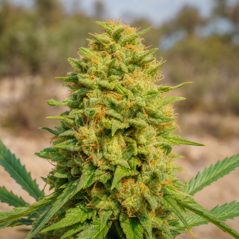 Outdoor macro photograph of the Santa Maria flower on a living plant