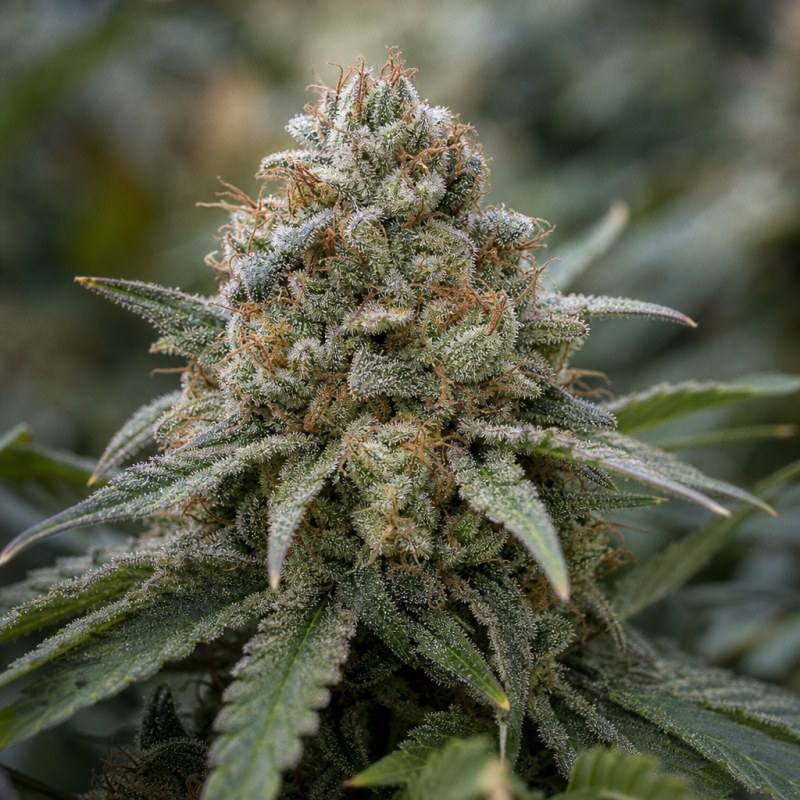 Outdoor macro photograph of the Skywalker Alien flower on a living plant