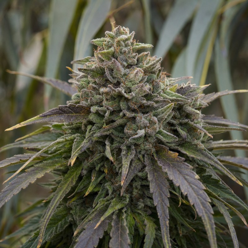 Outdoor macro photograph of the Pink Runtz Auto flower on a living plant