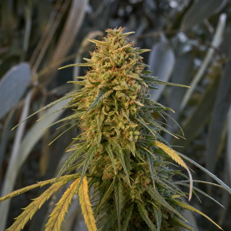 Outdoor macro photograph of the Amnesia flower on a living plant