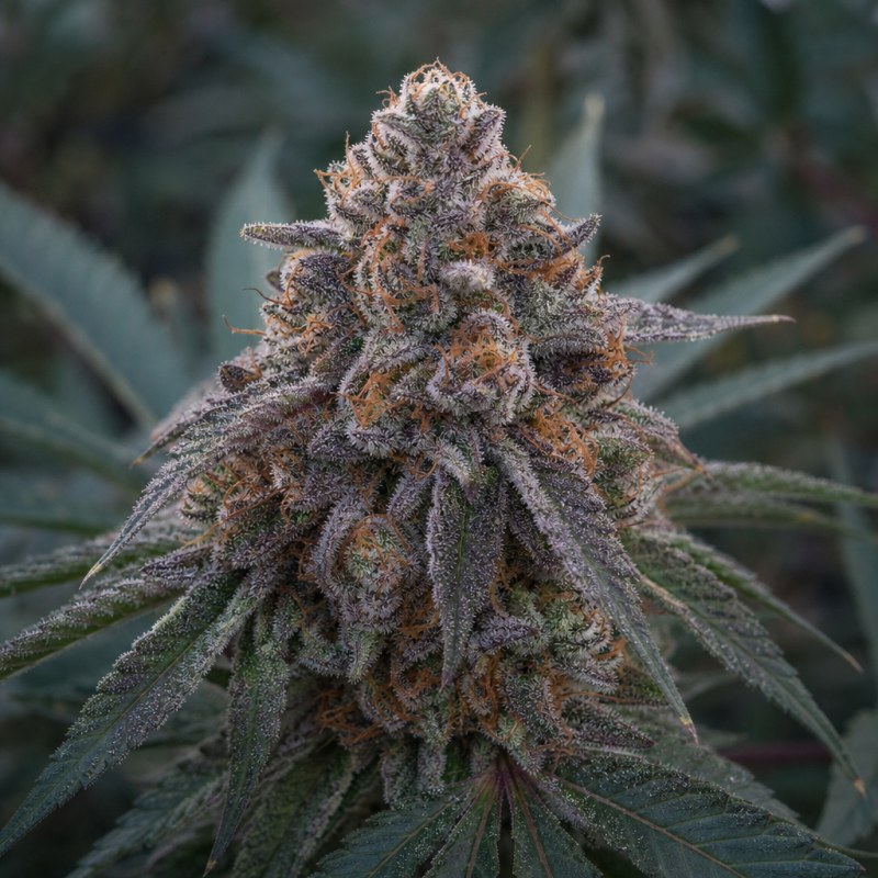 Outdoor macro photograph of the XXX 420 flower on a living plant