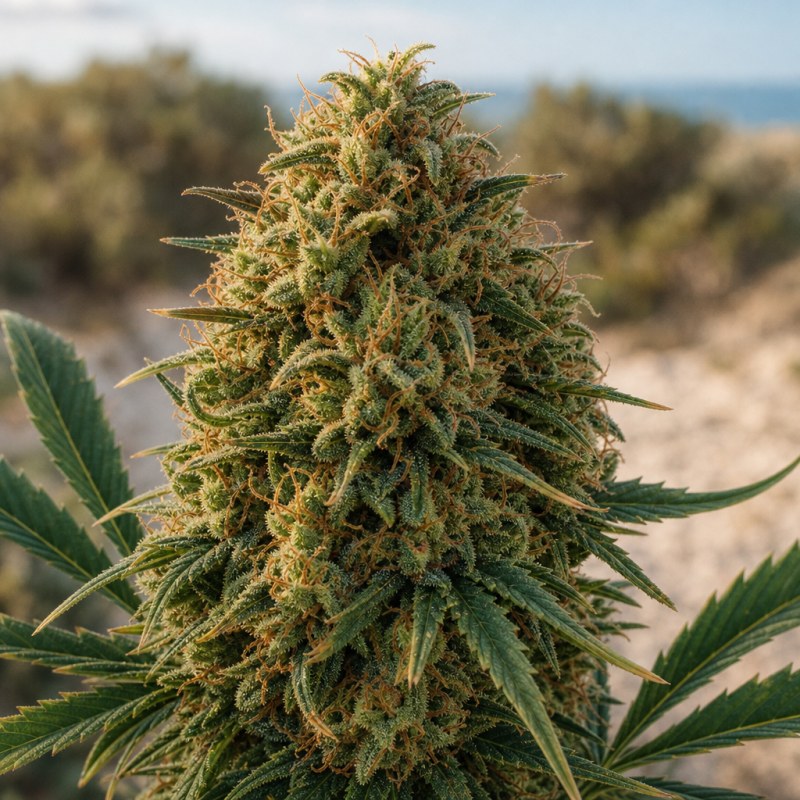 Outdoor macro photograph of the Yoda's Brain flower on a living plant