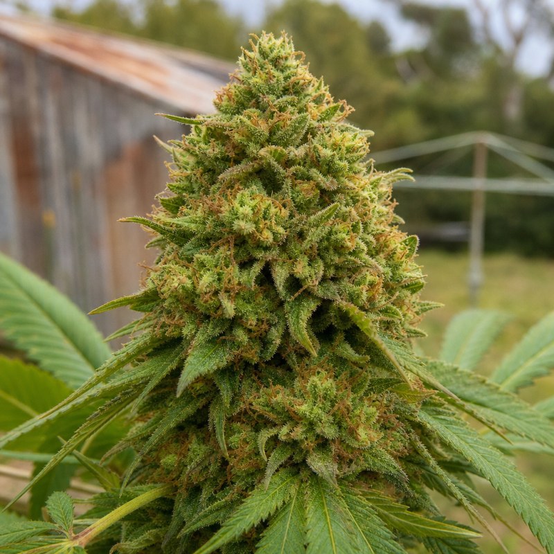 Outdoor macro photograph of the Americano flower on a living plant