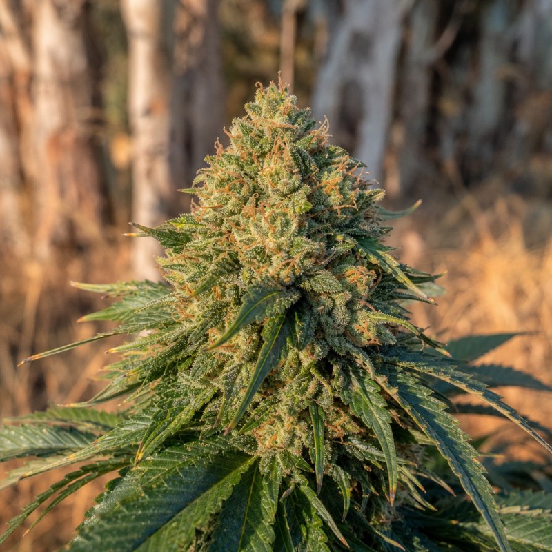 Outdoor macro photograph of the B-52 Auto flower on a living plant