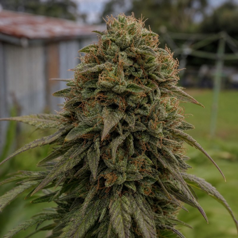 Outdoor macro photograph of the B-52 flower on a living plant