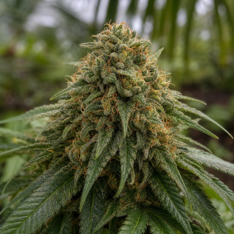 Outdoor macro photograph of the Cookie Wreck flower on a living plant