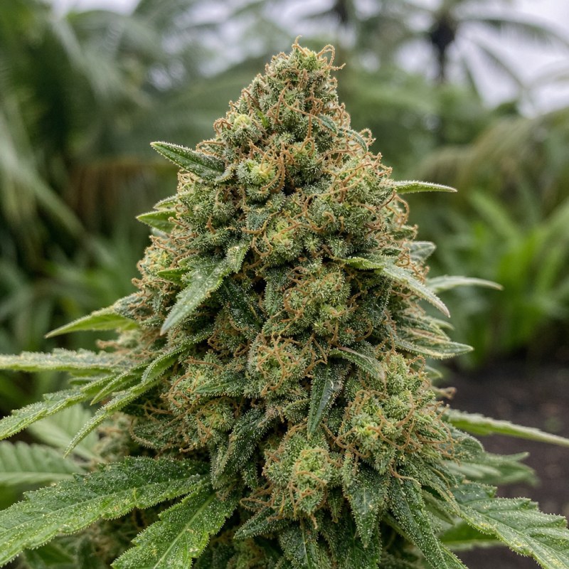Outdoor macro photograph of the Frosty flower on a living plant