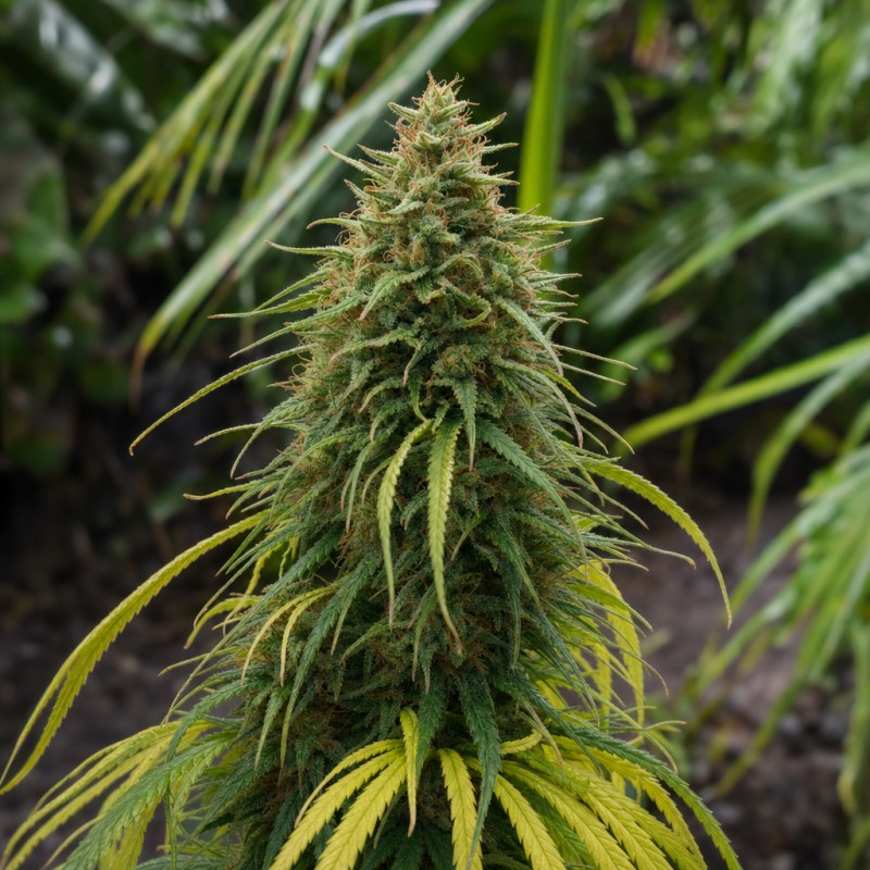 Outdoor macro photograph of the Colombian Gold flower on a living plant