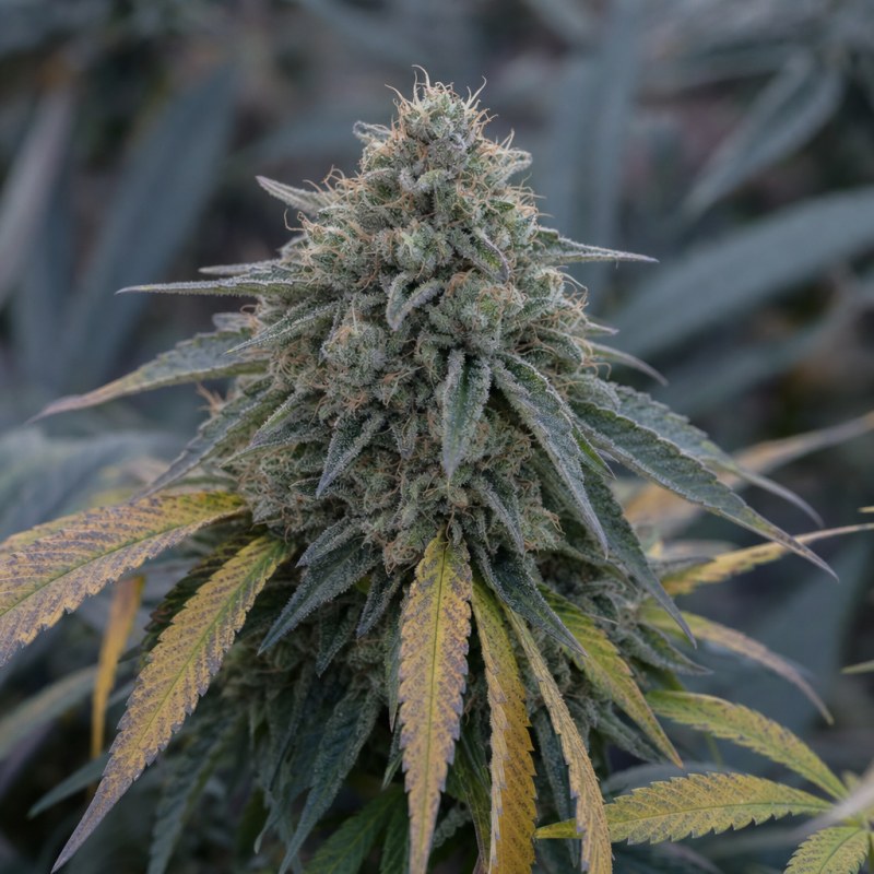 Outdoor macro photograph of the Future #1 flower on a living plant