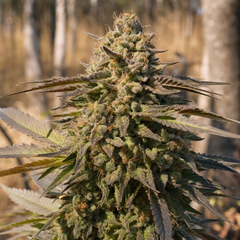 Outdoor macro photograph of the Green Poison flower on a living plant