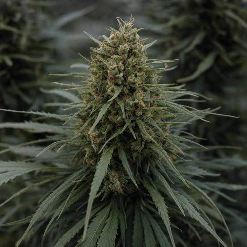 Outdoor macro photograph of the Santa Maria Auto flower on a living plant