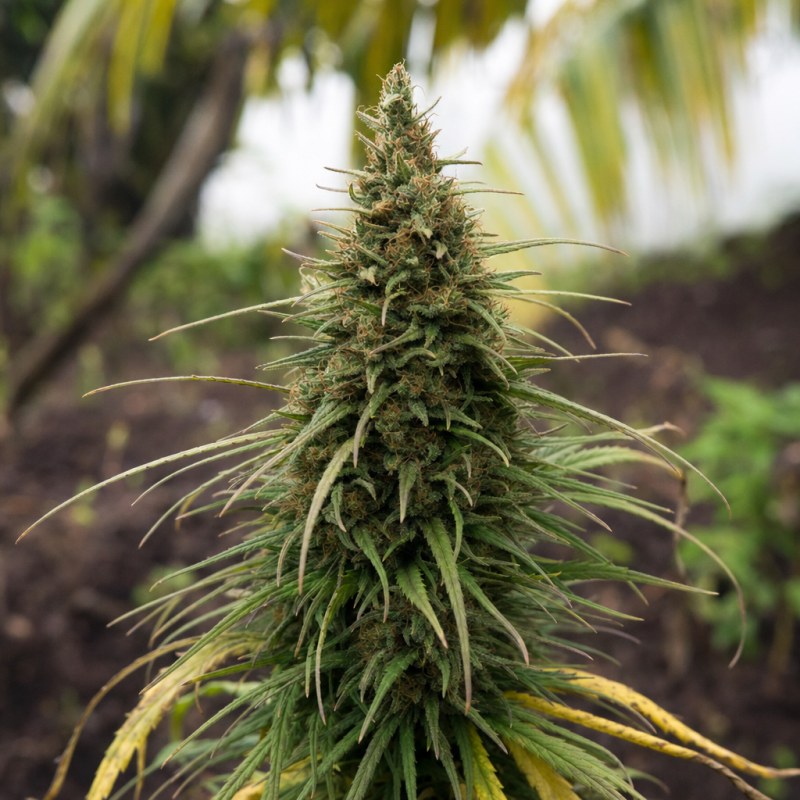 Outdoor macro photograph of the Pure Power Plant flower on a living plant