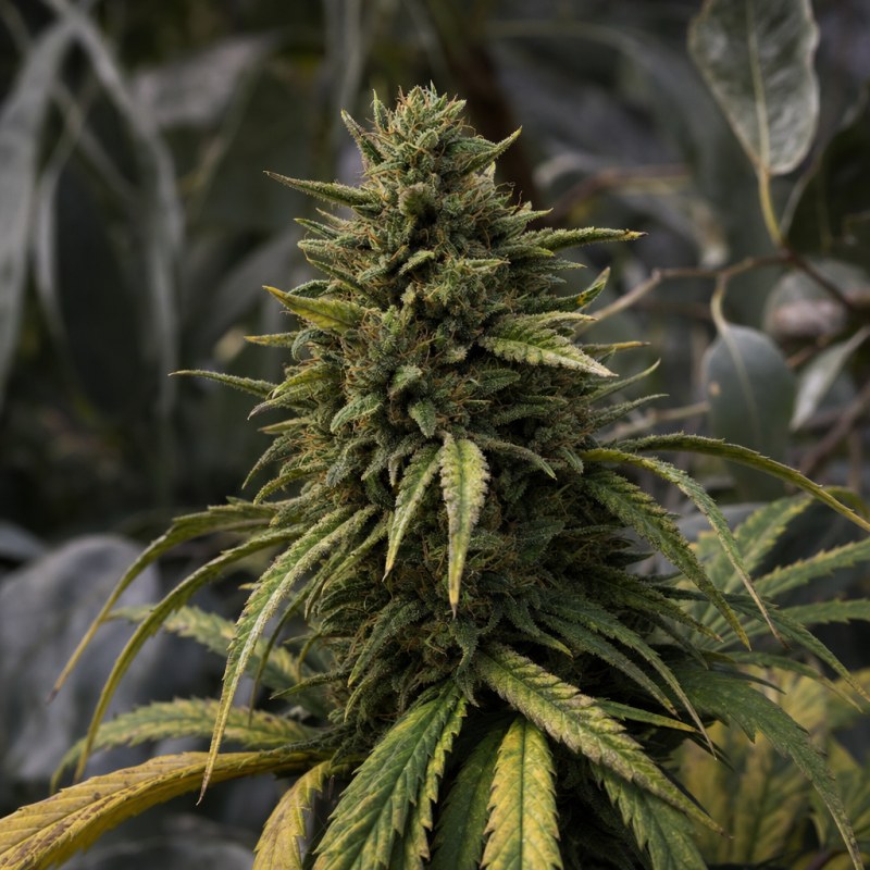 Outdoor macro photograph of the Maui Waui Auto flower on a living plant