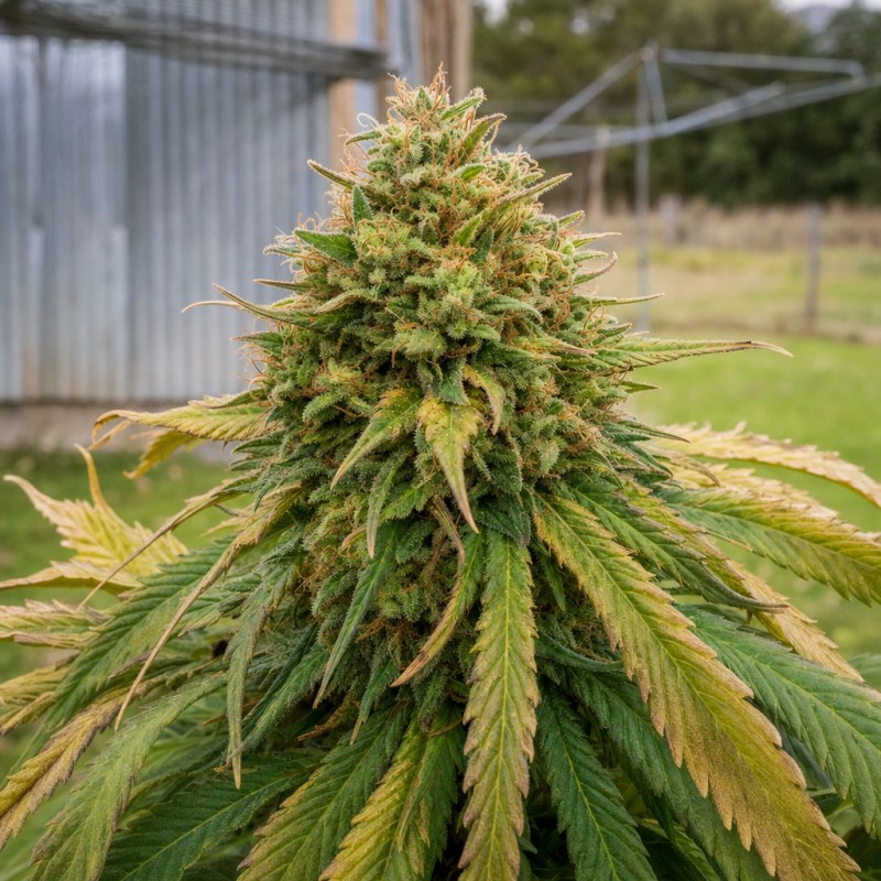 Outdoor macro photograph of the Orange Cookies flower on a living plant