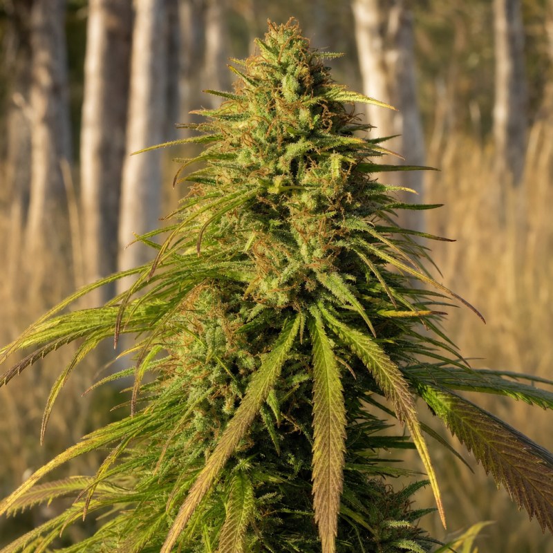 Outdoor macro photograph of the Sour Mac flower on a living plant