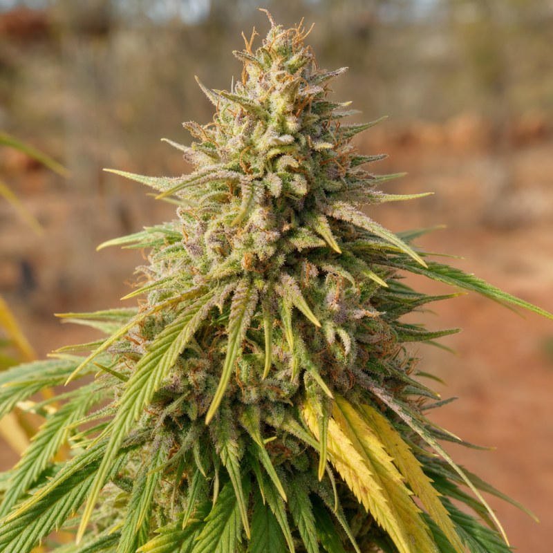 Outdoor macro photograph of the Bruce Banner flower on a living plant