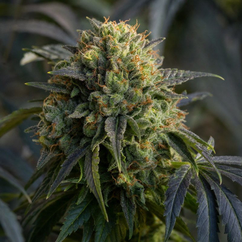 Outdoor macro photograph of the Sirius Black flower on a living plant