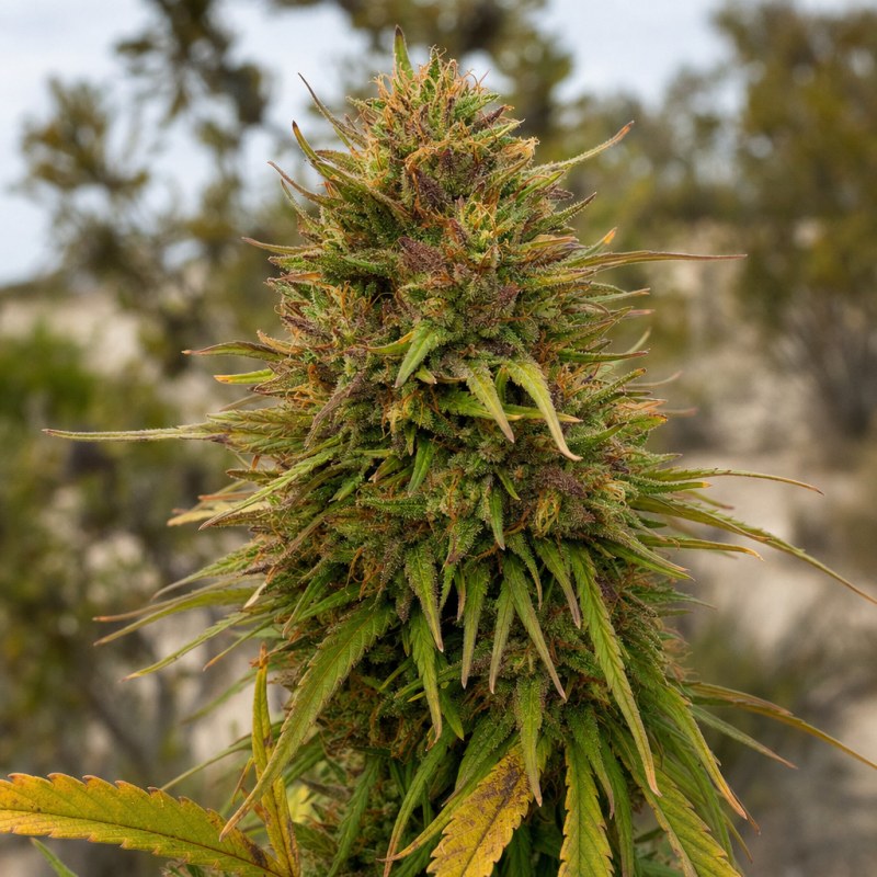 Outdoor macro photograph of the Strawberry Cough flower on a living plant